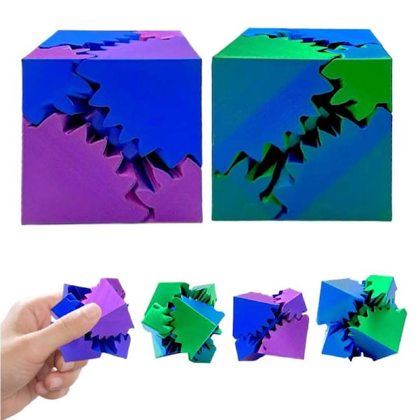 Catzon 2Pcs Gear 3D Printed Fidget Toy Stress Relief Gift for Kid and Friend