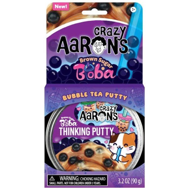 Crazy Aarons Thinking Putty Brown Sugar Boba Bubble Tea Putty 90g Tin