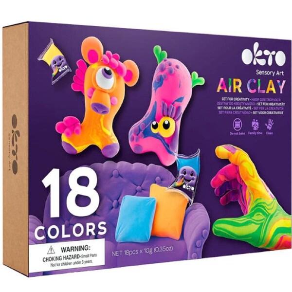 Okto Sensory Art 18 Colours Air Clay Creativity Set