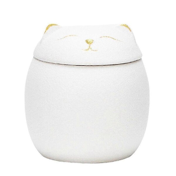 Cat Ceramic Tea Jar Kitchen Storage Jar Cartoon Cat Canister Mini Storage Jar