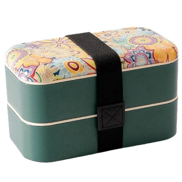 Practical Heat-resistant Lunch Box Fresh Keeping Double Layer Abs Lunch Container Fo Home