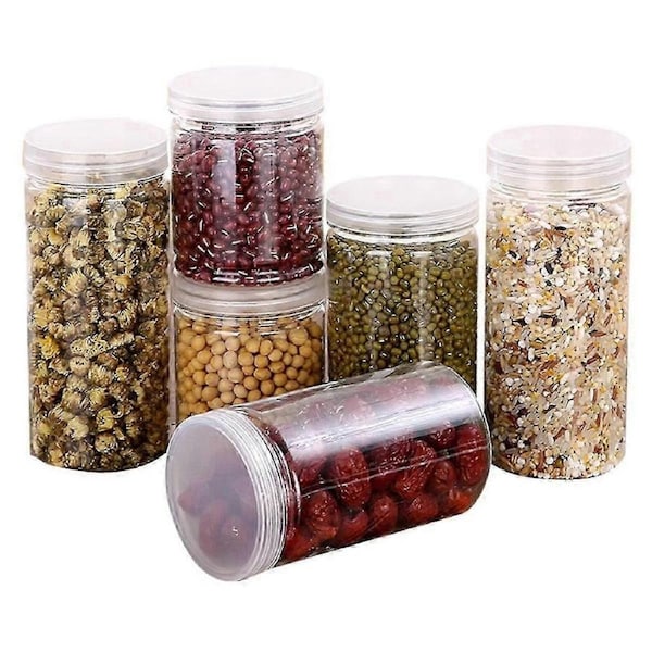 Plastic Jars with Lids Storage Containers Dried Fruit Food Container Reusable Plastic Pot Storage
