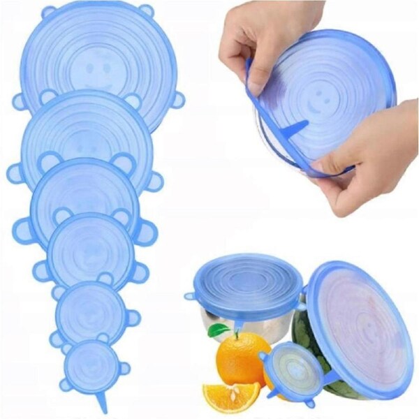Pokrywki Silikonowe For Bowls Universal 6pcs Air-tight Lid