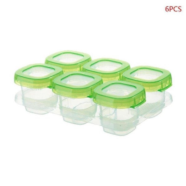 6 Pcs Baby Plastic Food Containers Transparent Reusable Stackable Storage Cups