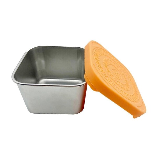 3Pack 6oz Stainless Steel Snack Containers,Easy Open Leak Proof Small Food Containers With Silicone Lids , Small Metal Food Storage Container , Leakpr