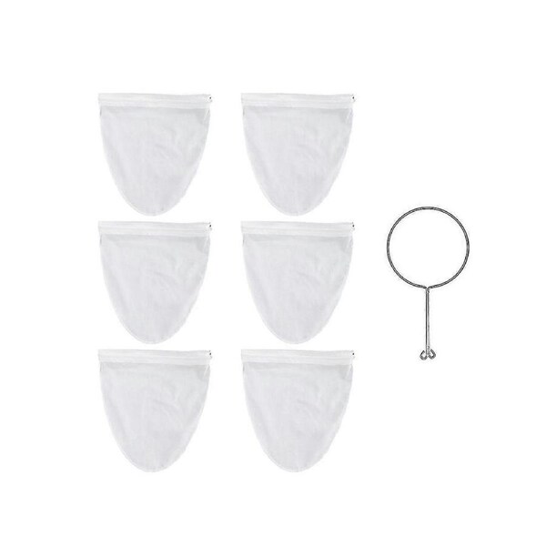 6 Milk Tea Filter Bags Ultrafine Mesh Filter Bags Tea Bags With Stainless Steel Handles Filter Coff