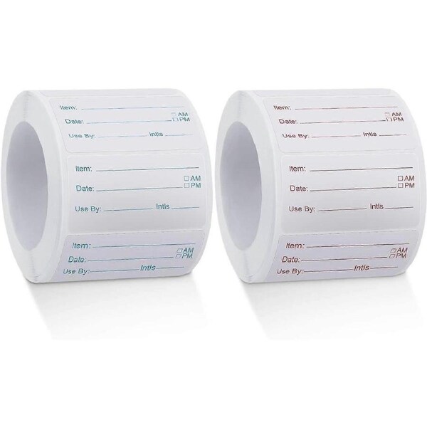 2 Rolls 1000 Pieces Dissolvable Food Labels Food Prep Canning Labels Removable Food Stickers For Home Or Restaurant Canning Food Container Food Rotati