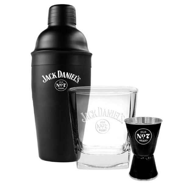 Jack Daniels Cocktail Shaker Whiskey Glass Jigger Pack
