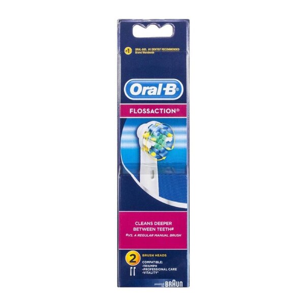 Oral-B FlossAction Replacement Toothbrush Heads – Pack of 2