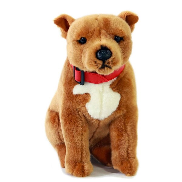 Bocchetta Staffy Lester Plush Soft Toy 32cm Brown Sitting Dog 6454