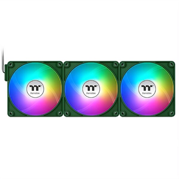Thermaltake CT120 EX 120mm Standard Blades ARGB 4-Pin PWM Racing Green Fan - 3 Pack (CL-F220-PL12RG-A)