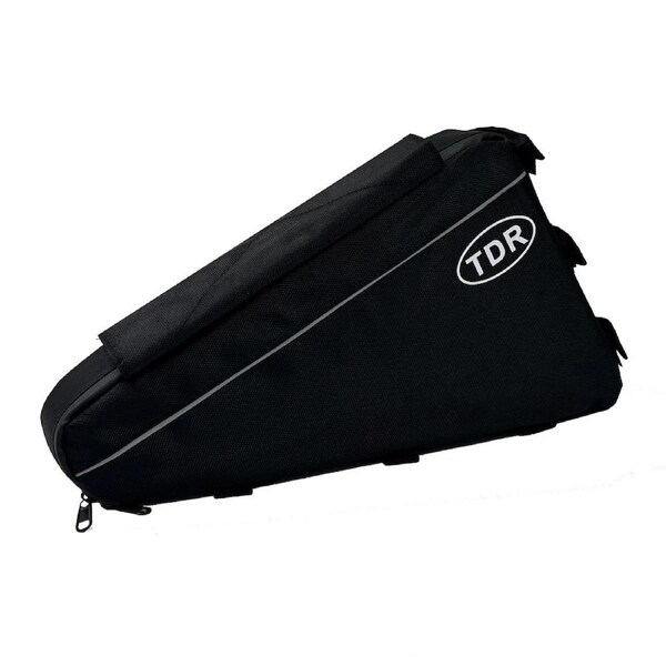 TDR Large Triangle Bag Electric Mountain Bike Battery Case Frame Tube Storage Tool Wallet Key Repair Accessories Nylon Oxford Cloth PVC Grid Material Zipper Bike Frame Pouch