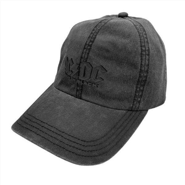 AC/DC - Back In Black Logo Washed Cap - 58Cm