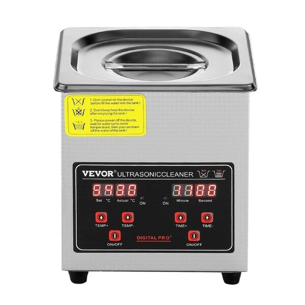 Ultrasonic Cleaner with Digital Timer & Heater, Professional Ultra Sonic Jewelry Cleaner, Stainless Steel Heated Cleaning Machine for Glasses Watch Rings Small Parts Circuit Board (2L)