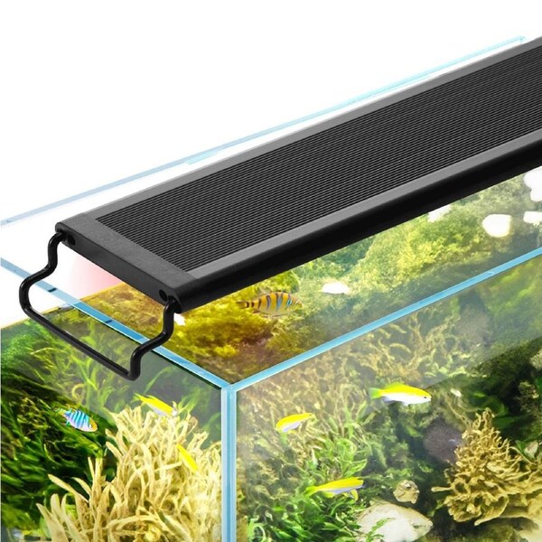 Aquarium Light, 26W Full Spectrum Fish Tank Light with 24/7 Natural Mode, Adjustable Timer & 5-Level Brightness, with Aluminum Alloy Shell Extendable Brackets for 30"-36" Freshwater Planted Tank