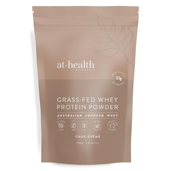 At Health Australia Grass-Fed Whey Protein Powder Chocolate 900g