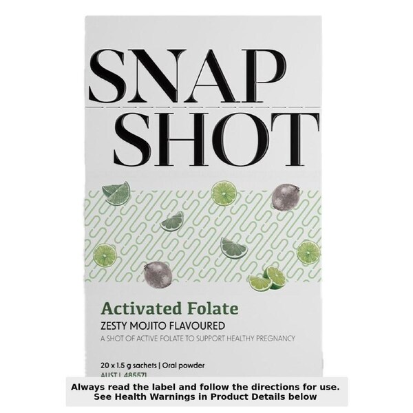 Perdays SnapShot Activated Folate Zesty Mojito Flavour 20 x 1.5g Sachets