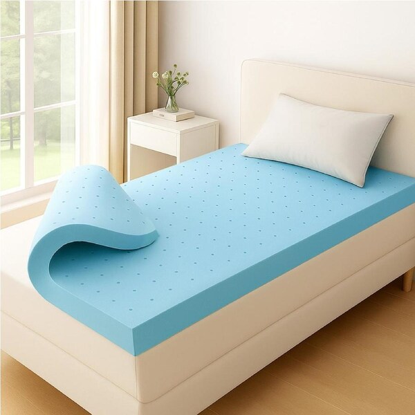 Giselle 12cm Memory Foam Mattress Topper Ventilated Cool Gel Bamboo Cover KS Size
