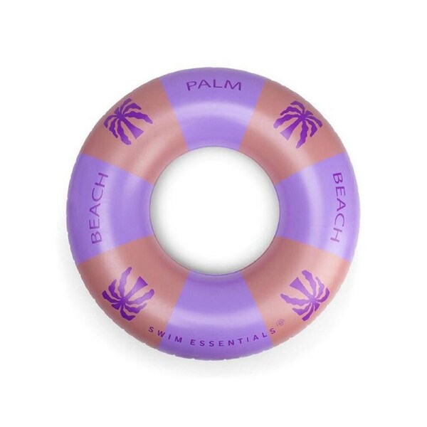 Swim Essentials Kids Inflatable Swimming Ring Floater 120cm Palm Trees Purple