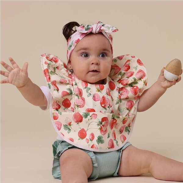 Snuggle Hunny Strawberry Frill Snuggle Bib