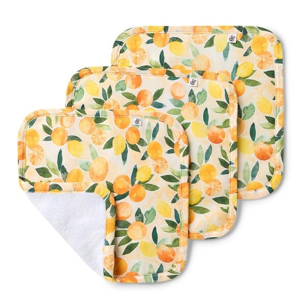 Snuggle Hunny Sunny Citrus Organic Wash Cloths - 3 Pack