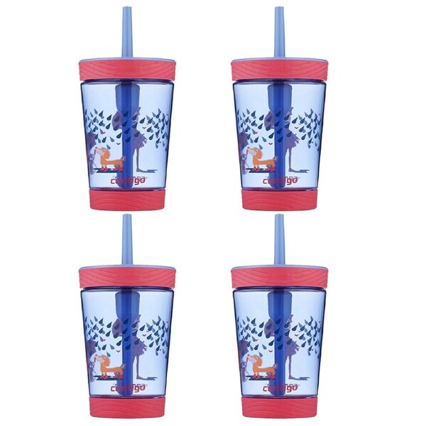 4PK Contigo Tumbler Raining Spill Proof Kids Drink Sippy Cup w/Straw 414ml 3y+