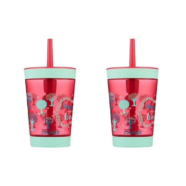 2PK Contigo Tumbler Adventure Spill Proof Kids Drink Sippy Cup w/Straw 414ml 3y+