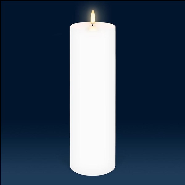 Uyuni Lighting Pillar Flameless Candle 7.8 x 25.4cm - Nordic White NW-C78025