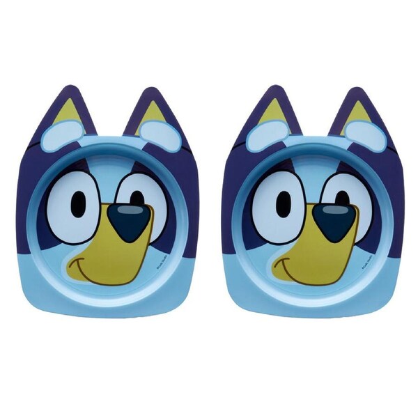 2PK The First Years Bluey Character Children's Plate with Suction Base 6m+