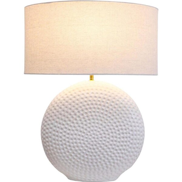 LVD Ceramic/Linen Bedroom Table Lamp Cairo Coastal XL 26x67cm Natural