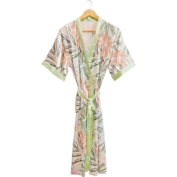 LVD Lightweight Women's Silky Robe Gown Tropics One-Size Multicoloured