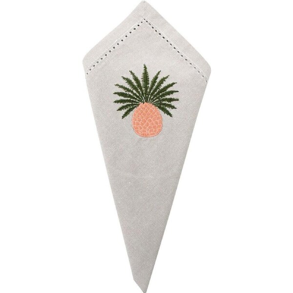 LVD Stonewashed Chambray Cotton Reusable Table Napkin 45x45cm Pineapple