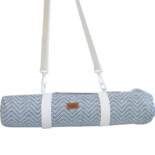 LVD Riviera Waterproof Outdoor Rolled Picnic Mat 150x150cm White/Blue