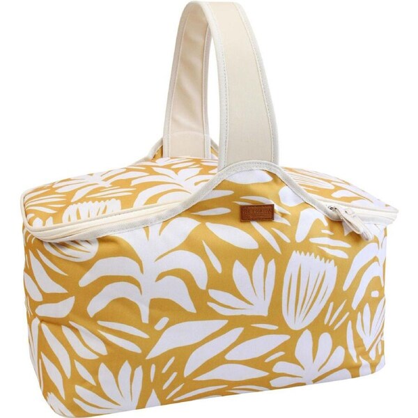 LVD Insulated Sundance Picnic Cooler Carry Bag 48x26cm White/Yellow