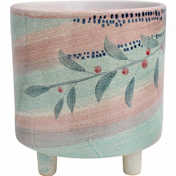 LVD Ceramic Decorative Indoor Planter Pot Petals XL 26.5x27cm Multicoloured