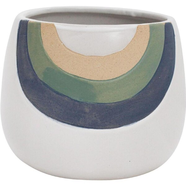 LVD Ceramic Stoneware Decorative Planter Pot Sky 13x10.5cm Rainbow