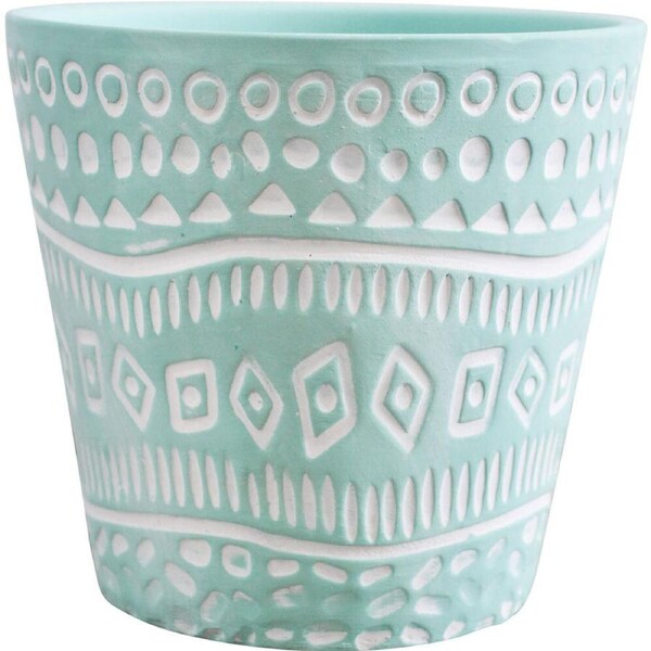 LVD Ceramic Decorative Indoor Planter Pot Tribal 2 13x12cm Mint Green