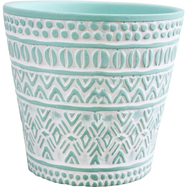 LVD Ceramic Decorative Indoor Planter Pot Tribal 3 13x12cm Mint Green