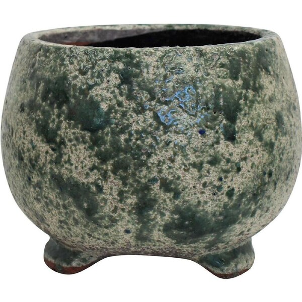 LVD Terracotta Indoor Decorative Planter Pot Round 25x19cm Jade Green