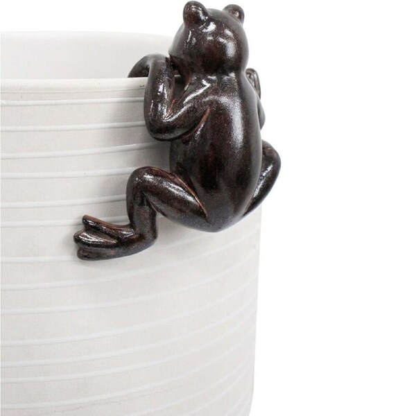 LVD Textured Resin Planter Pot Sitter Accessory Frog 8.5x4cm Black