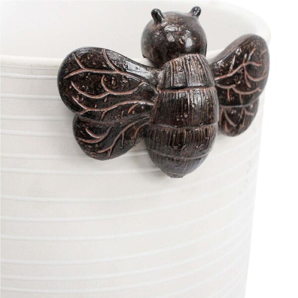 LVD Textured Resin Planter Pot Sitter Accessory Bumblebee 3x10cm Black