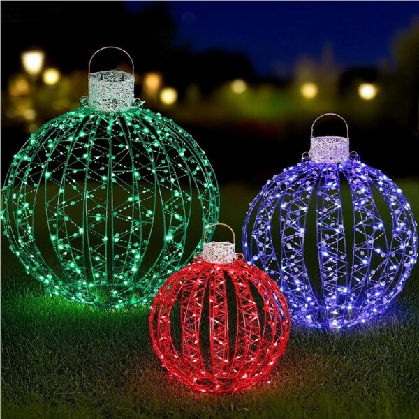 3 PCS Christmas Lights 320 LED Fairy Light Ball Decorations Jingle Jollys