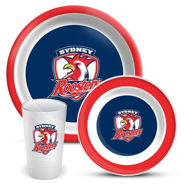 Sydney Roosters NRL Rugby Melamine Plate Bowl Cup Set