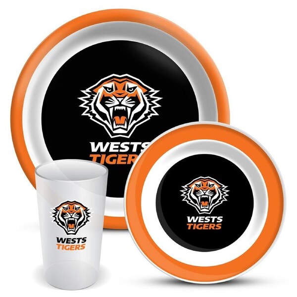 Wests Tigers NRL Rugby Melamine Plate Bowl Cup Set