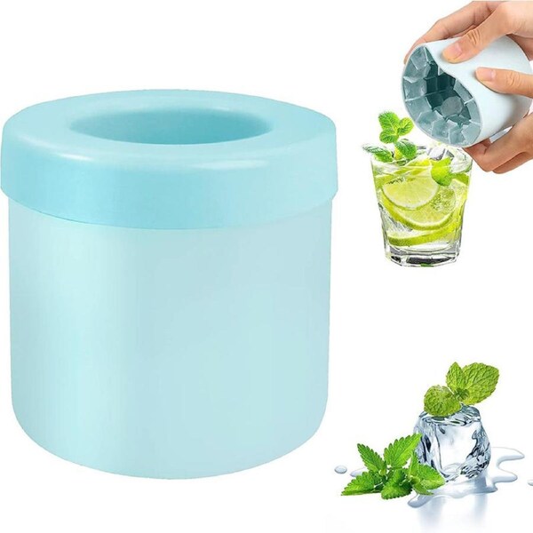 Nevenka Silicone Ice Cube Mold Easy Release Ice Cup for Freezer Whiskey-Blue