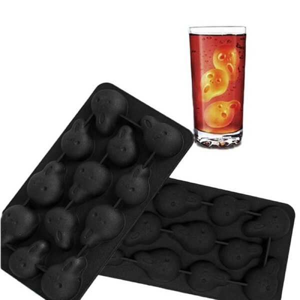 Nevenka 2 Pcs Scream Ghost Ice Cube Trays for Halloween Party Drinks Making