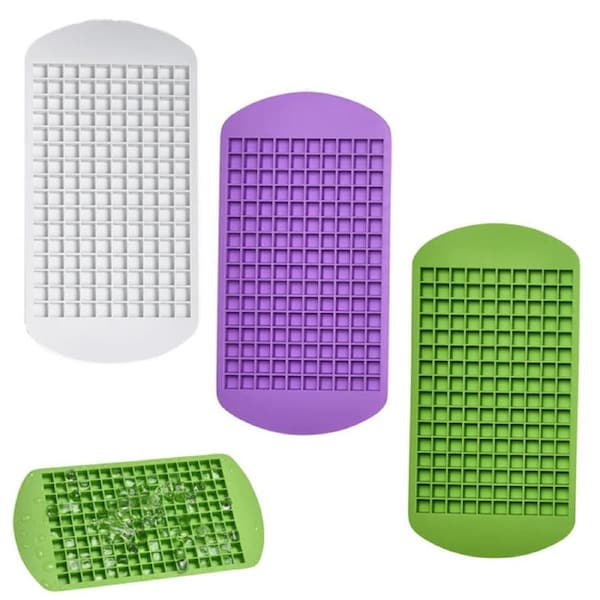 Nevenka 3 Pcs Silicone Mini Ice Cube Trays Easy Release for Chilling Cocktail-B