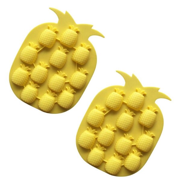 Nevenka 2 Pcs Pineapple Ice Trays Baking Silicone Molds for Chocolate