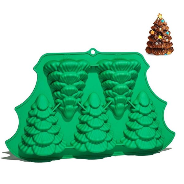 Nevenka 3D Christmas Tree Ice Cube Trays Great for Chocolate Cake-Green2