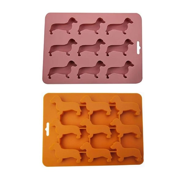 Nevenka 2 Pcs Dog Ice Cube Trays Food Grade Silicone for Candy Biscuits-A